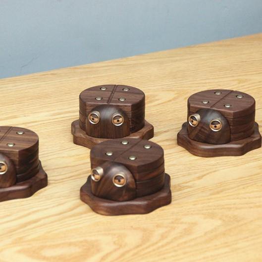 Turtles Coasters Set Handmade Wooden Desk Decor - Wooden Islands