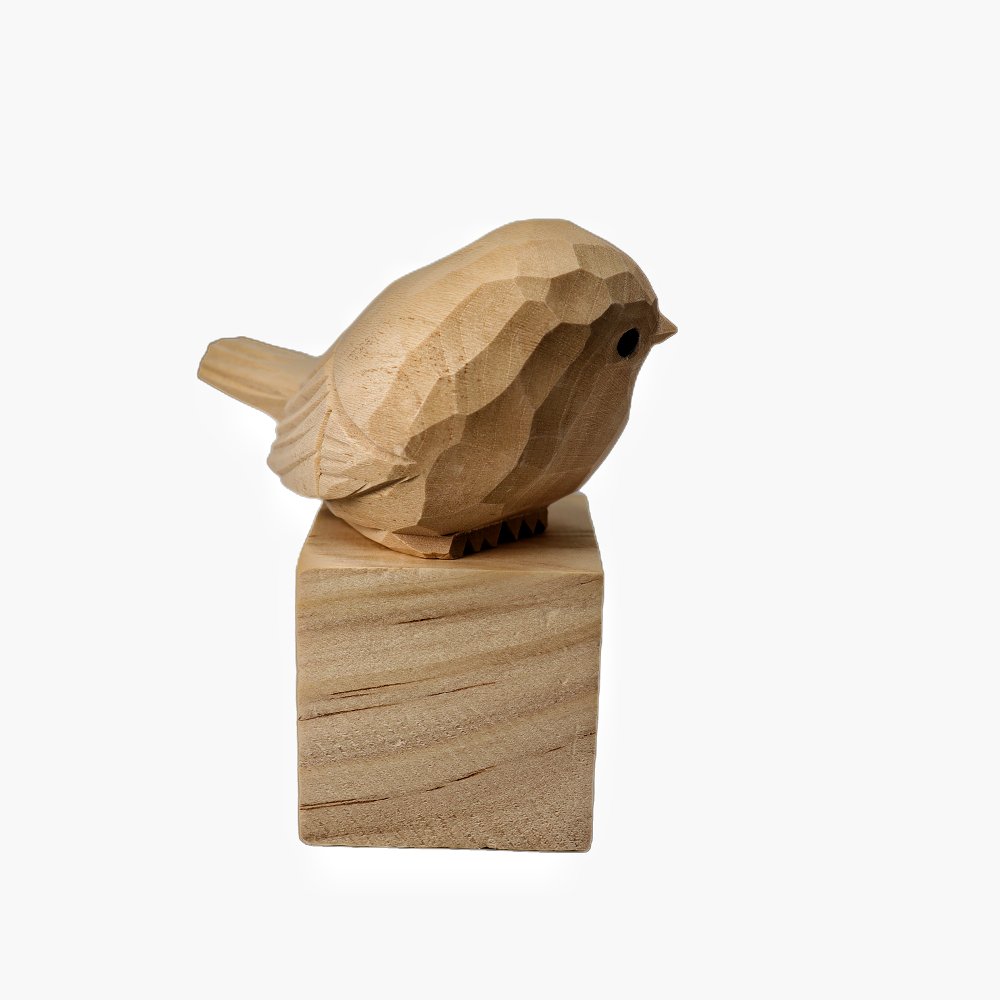U003 Unfinished Wood bird statues - Wooden Islands