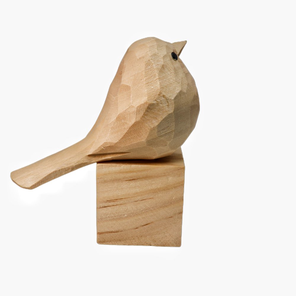 U006 Unfinished Wood bird statues - Wooden Islands