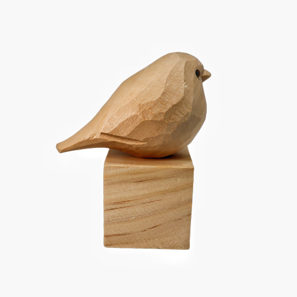 U008 Unfinished Wood bird statues - Wooden Islands