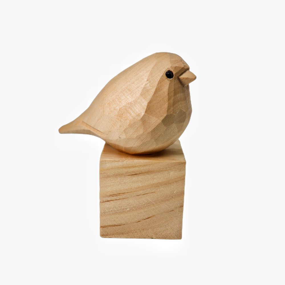 U008 Unfinished Wood bird statues - Wooden Islands