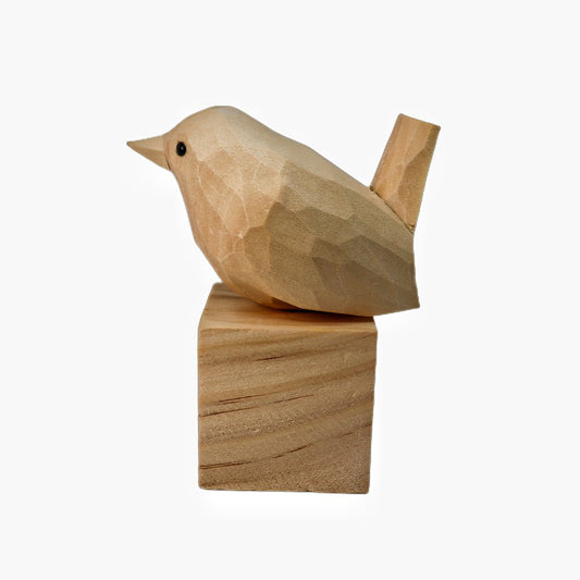 U010 Unfinished Wood bird statues - Wooden Islands