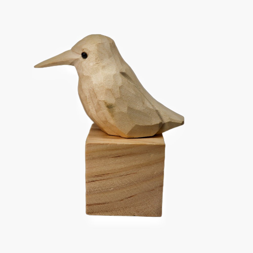 U011 Unfinished Wood bird statues - Wooden Islands
