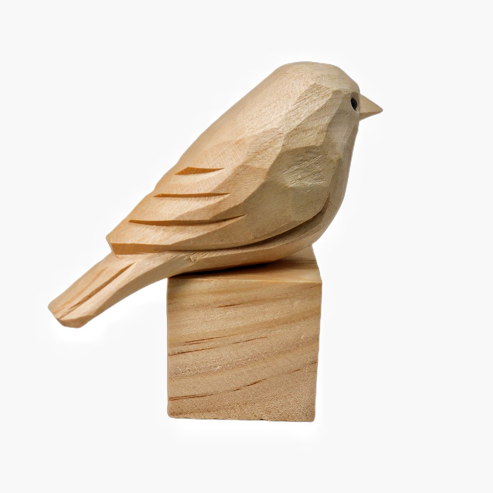 U012 Unfinished Wood bird statues - Wooden Islands