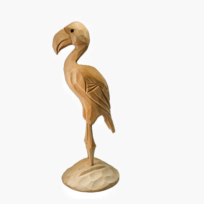 U013 Unfinished Wood bird statues - Wooden Islands