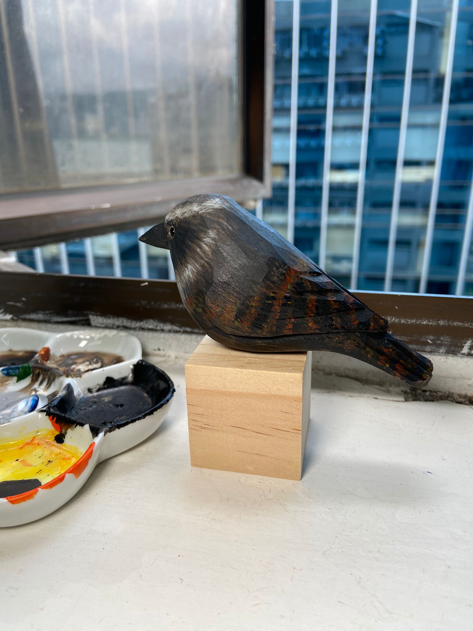 Whippoorwill Sculpted Hand-Painted Wood Bird Figurines - Wooden Islands