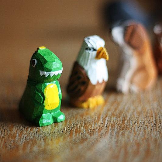 Wood Zoo Figurines Hand Carved Painted Wooden - Wooden Islands